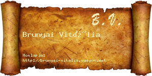Brunyai Vitália névjegykártya